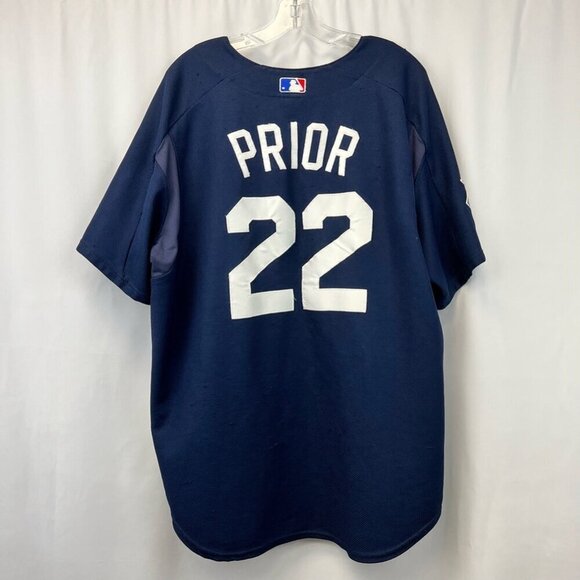 Mark Prior Chicago Cubs Majestic Mens Jersey Multicolor Henley Short Sleeve 2X - Picture 2 of 11